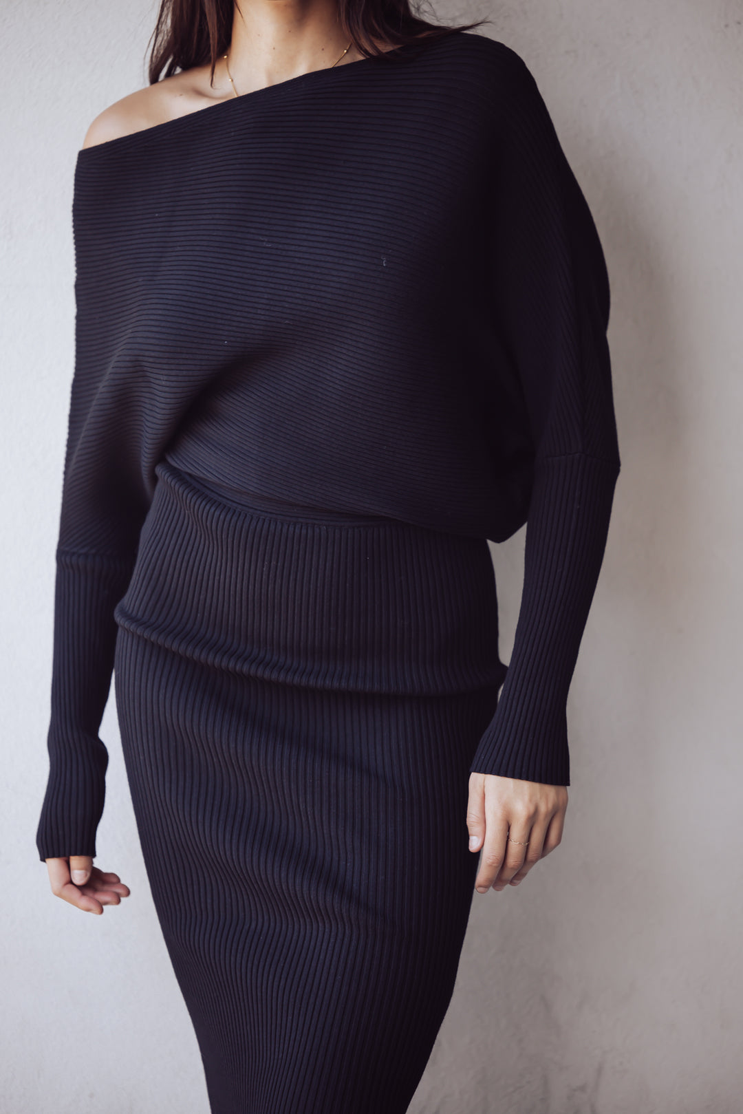 Steve Madden Lori Sweater Midi Dress - Black