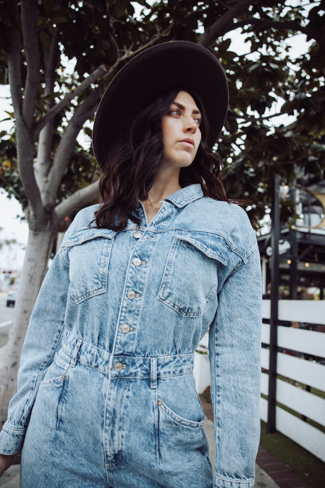 FREE PEOPLE TOUCH THE SKY DENIM JUMPSUIT