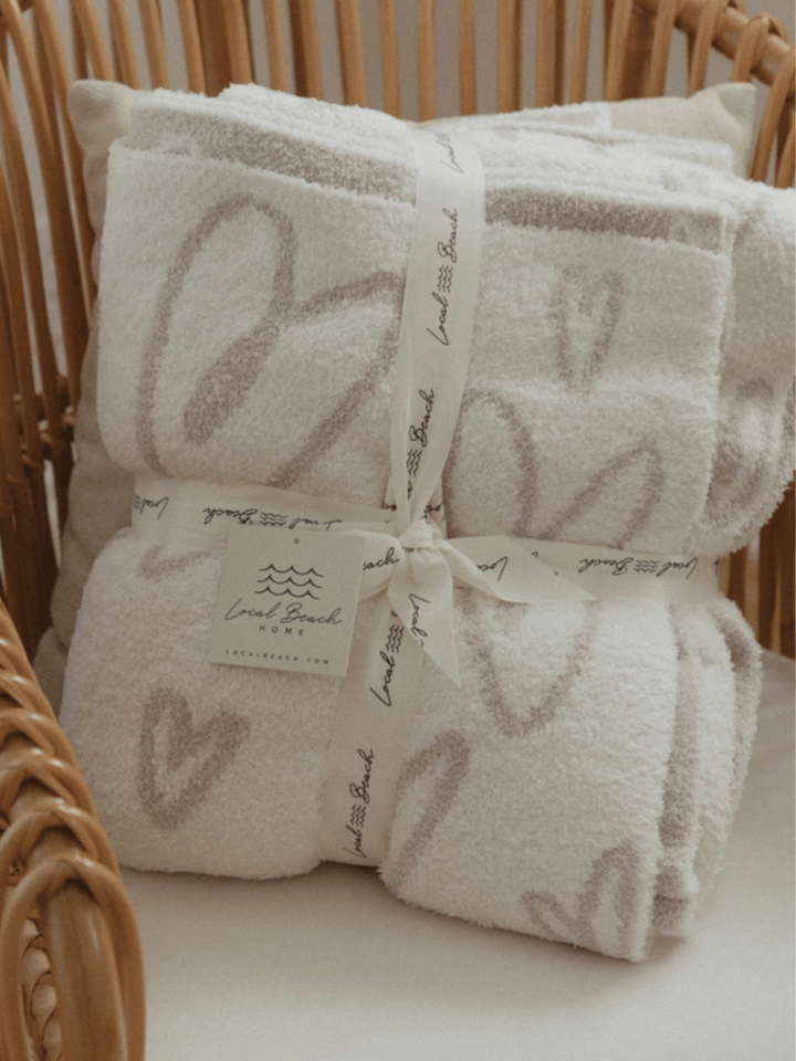 Local Beach - Love Heart Luxe Home Blanket - Jayden P Boutique