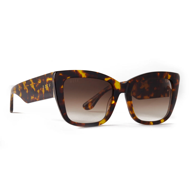 Diff Eyewear Dania Sunglasses - Amber Tortoise + Brown Gradient Lens Polarized