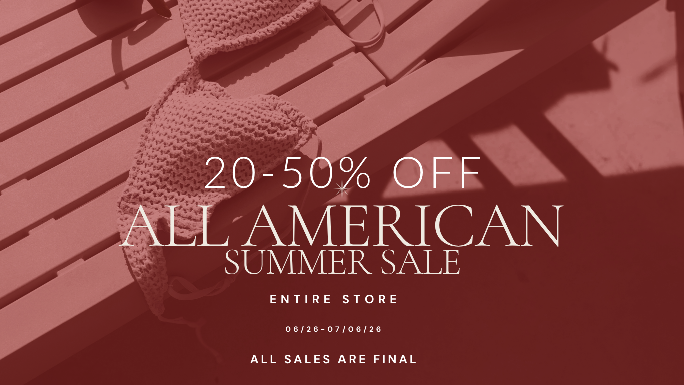 All American Summer Sale 20-50% Off banner — Jayden P Boutique in Carlsbad, CA