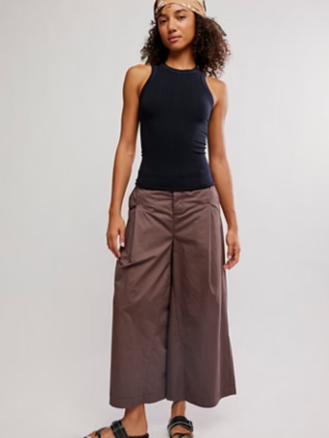 Free People So Soft Seamless Modal Tank in black; buttery-soft base layer with sculpting seams.