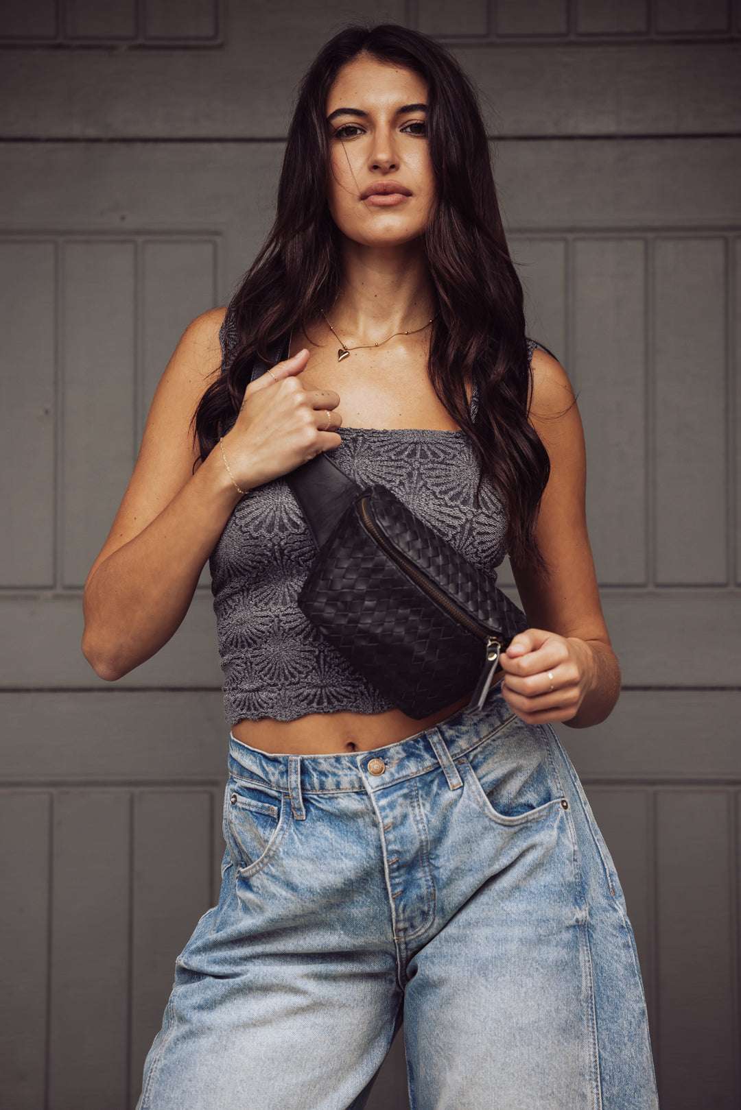 FREE PEOPLE LOVE LETTER CAMI TOP - BLACK