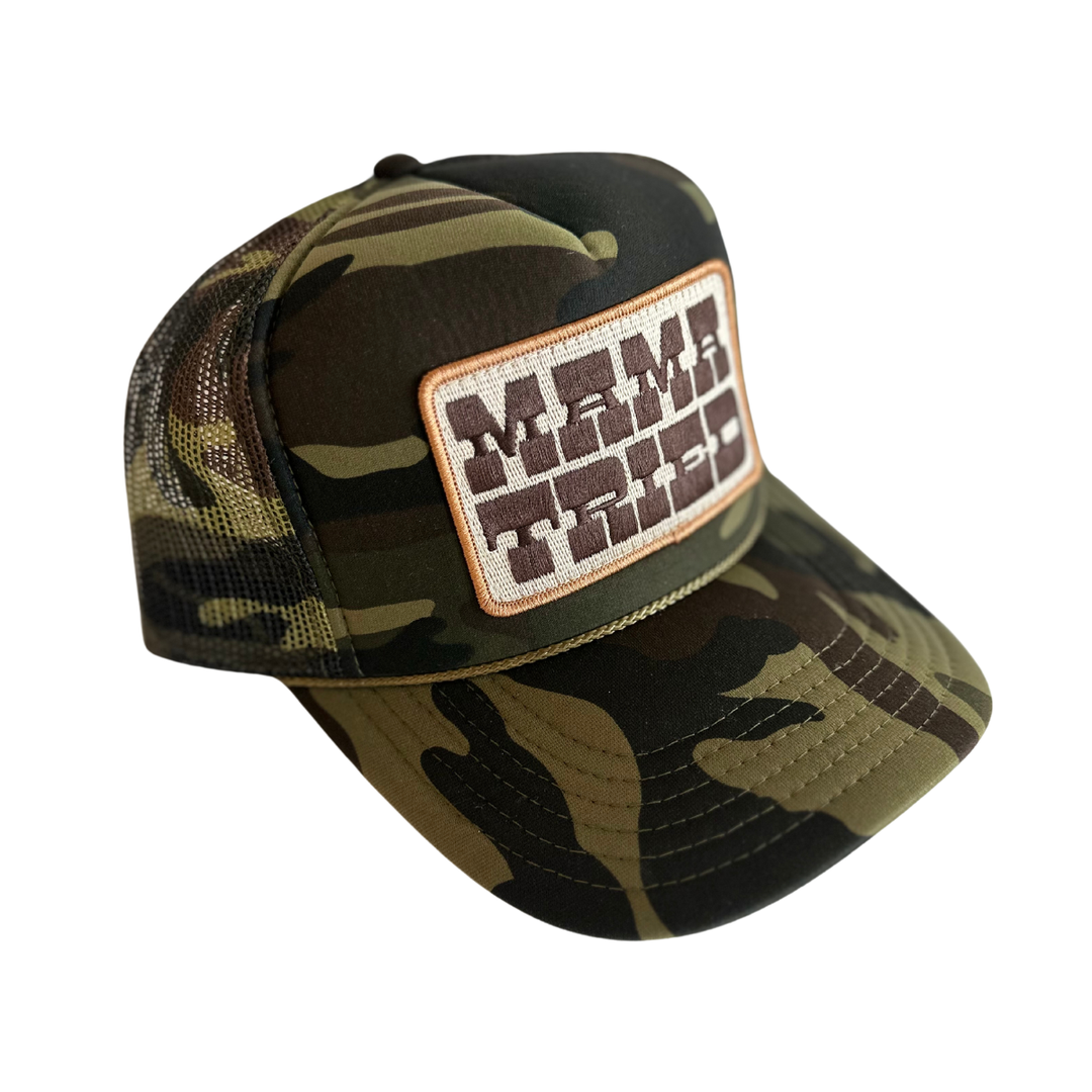 Jayden P Boutique - LOCAL BEACH - Mama Tried Patch Trucker Hat - Camo Split