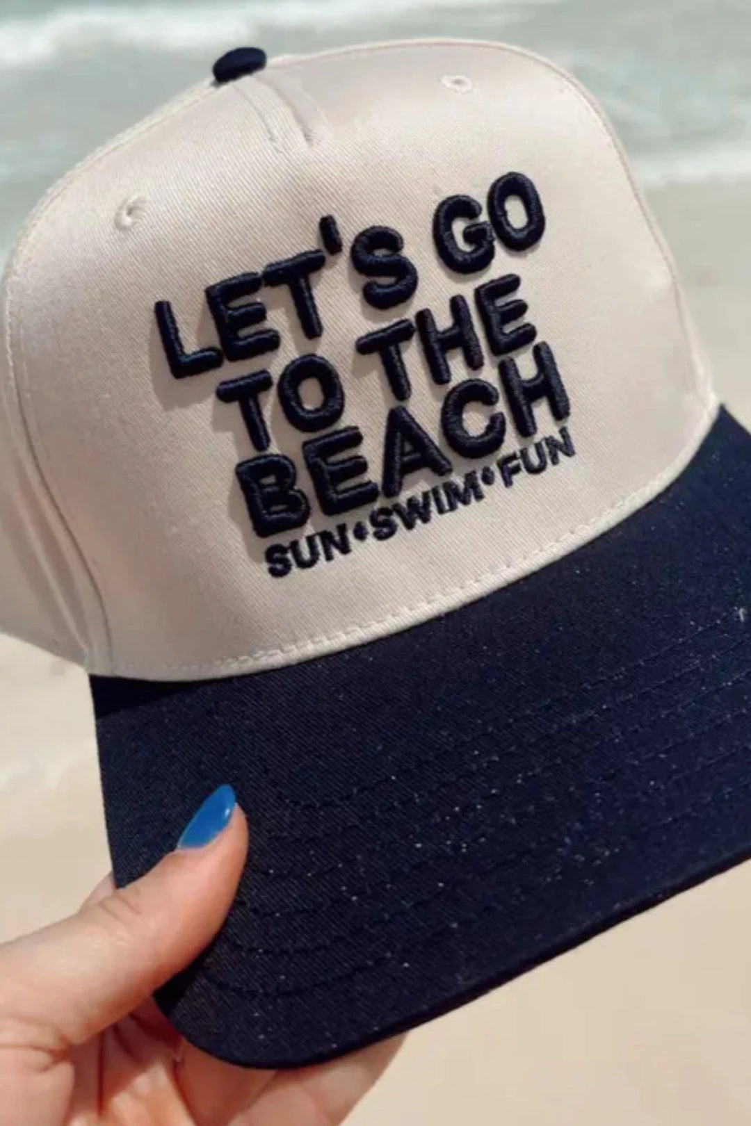 KENZKUSTOMZ - Let's Go To The Beach - Vintage Trucker Hat - Navy