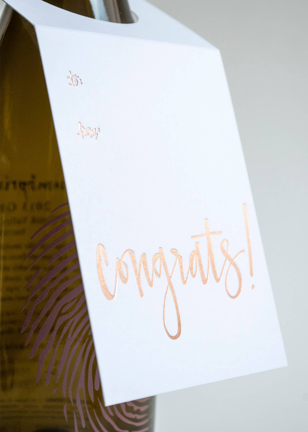 Script Wine & Spirit Tag - "Congrats"