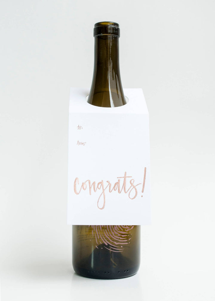 Script Wine & Spirit Tag - "Congrats"