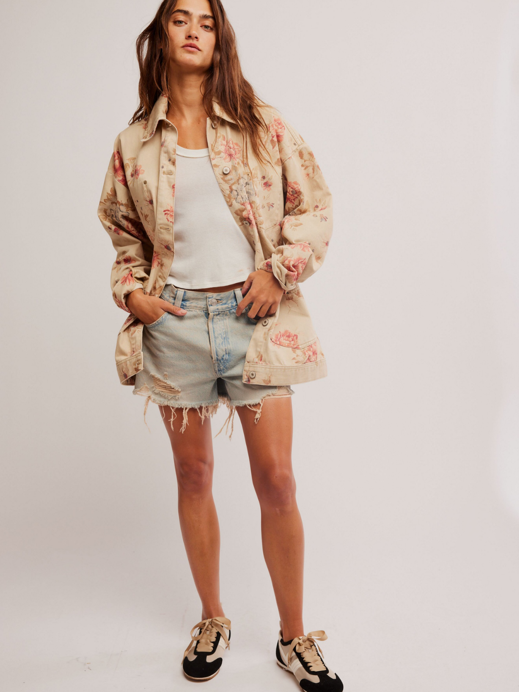 FREE PEOPLE - Avery Denim Floral Jacket