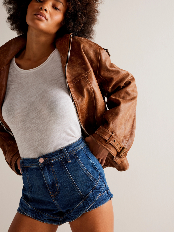 Free People Curvy Mona High Rise Shorts
