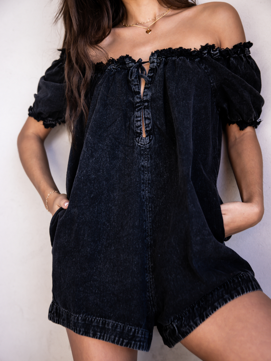 FREE PEOPLE- Daisy Denim Babydoll Romper - Jayden P Boutique