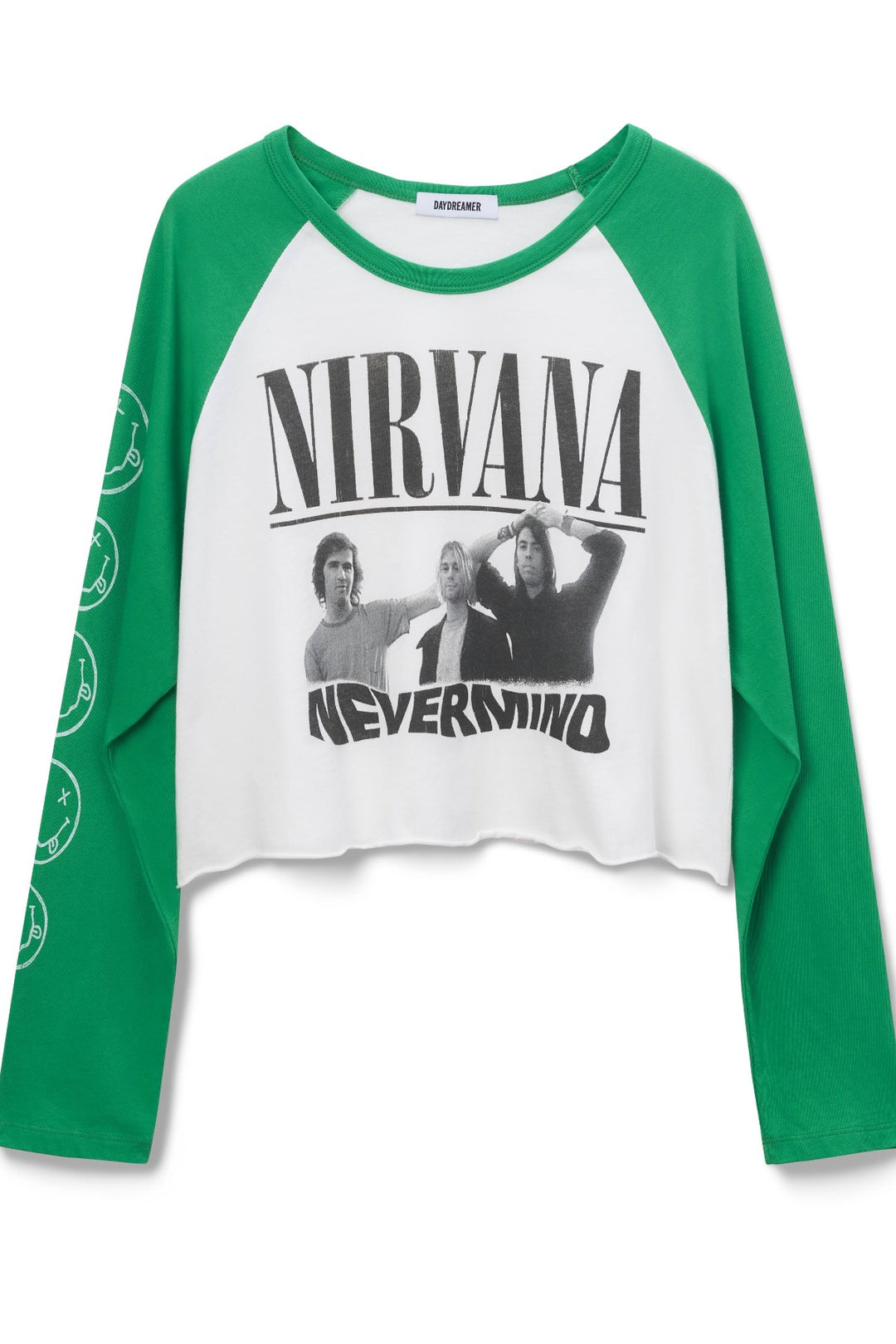 Daydreamer Nirvana Nevermind Crop Long Sleeve Raglan