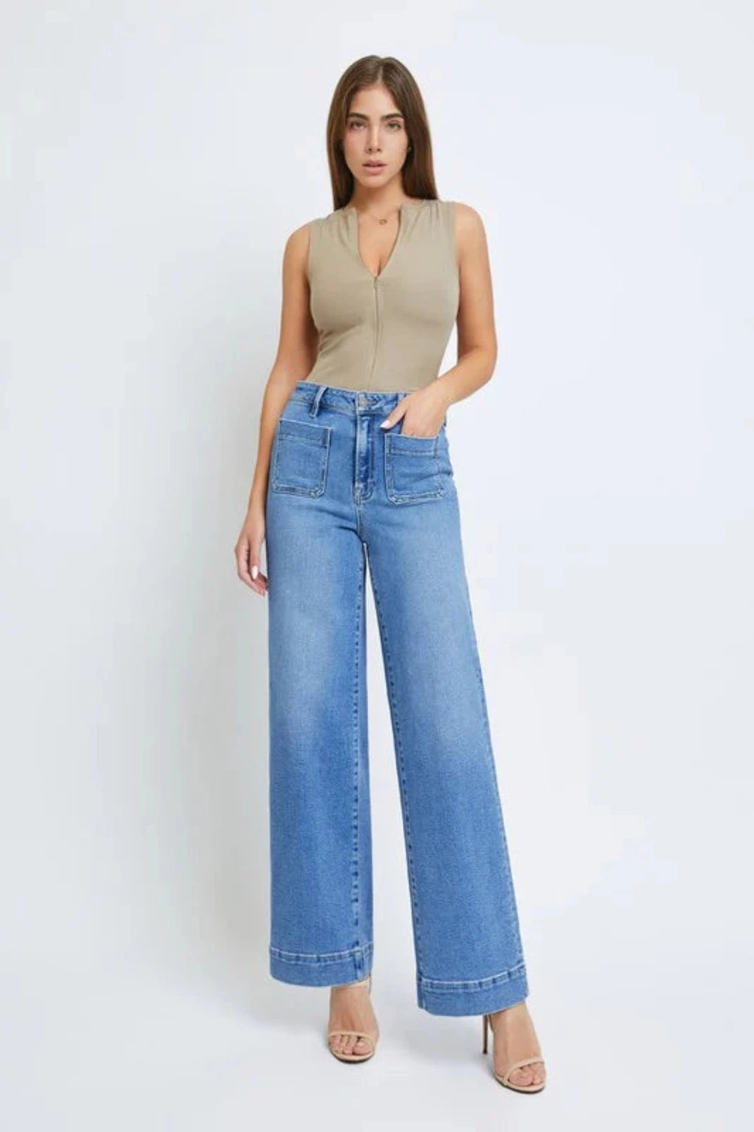 HIDDEN JEANS Nori Front Pocket Wide Leg Jeans