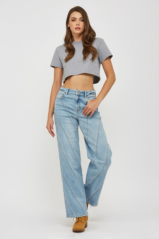 HIDDEN Logan Multi Seam High Rise Dad Jeans-JEANS-Jayden P Boutique