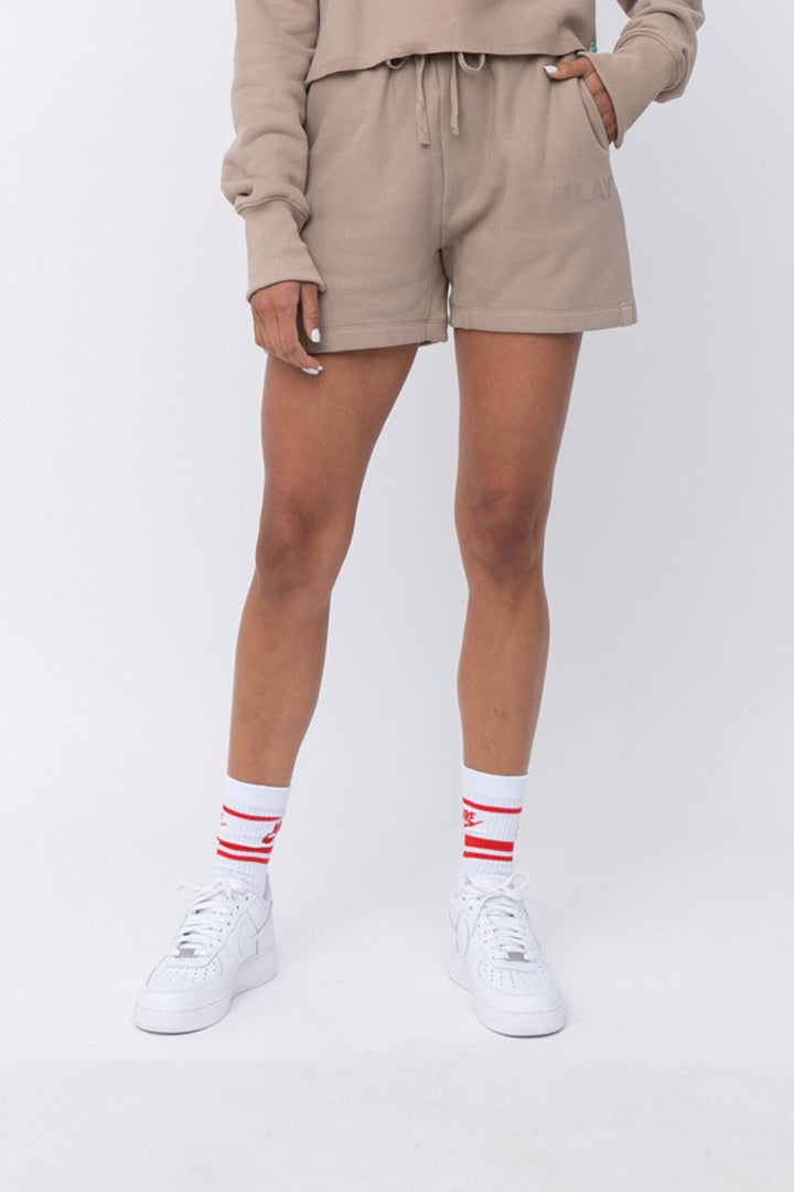 PENNY SWEAT SHORTS - TAUPE