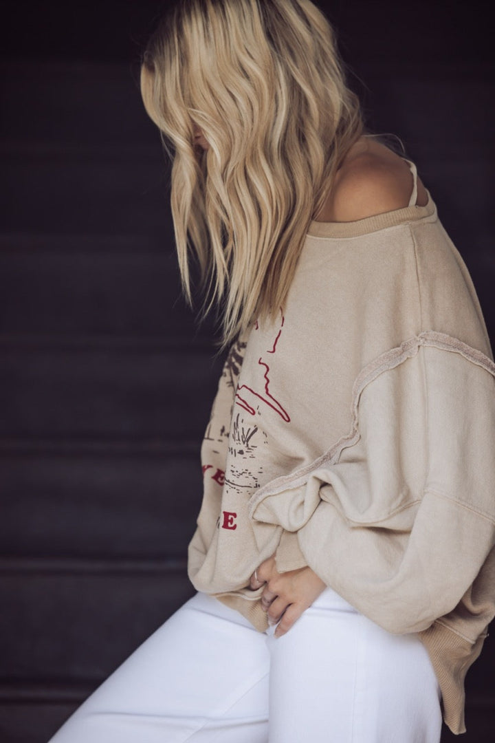 FREE PEOPLE GRAPHIC CAMDEN PULLOVER