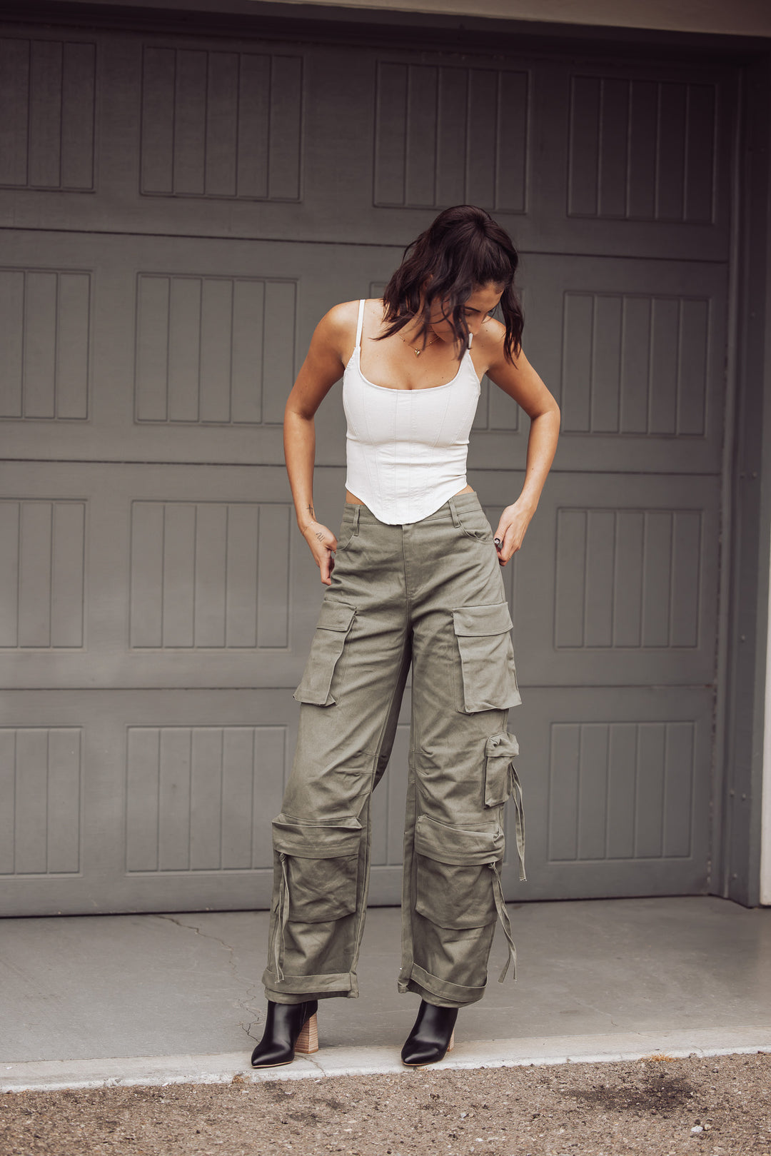 STEVE MADDEN DUO BAGGY CARGO PANT - OLIVE