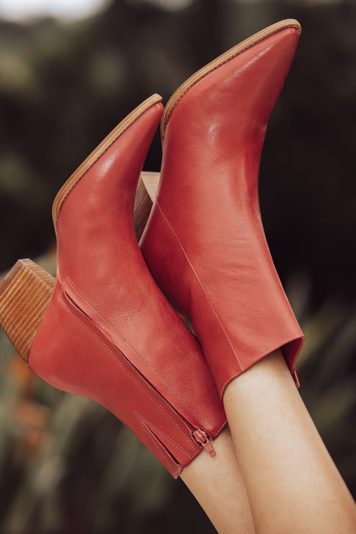 Matisse Caty Leather Ankle Boots - Red