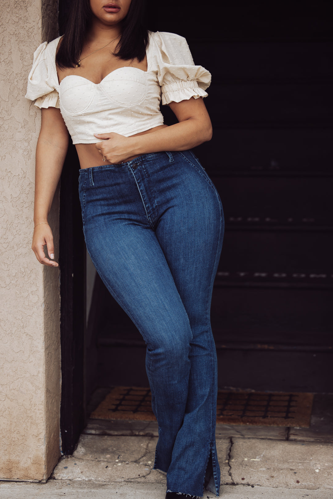 Free People Level Up Slit Bootcut Jeans