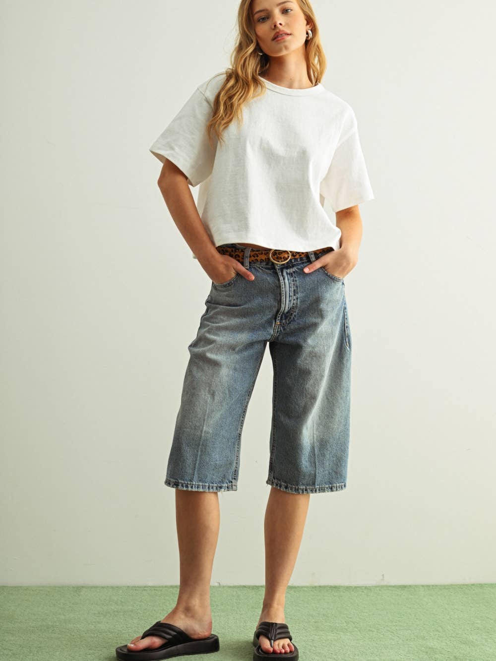 Breeze Crew Neck Linen Knit Top in White | Jayden P Boutique