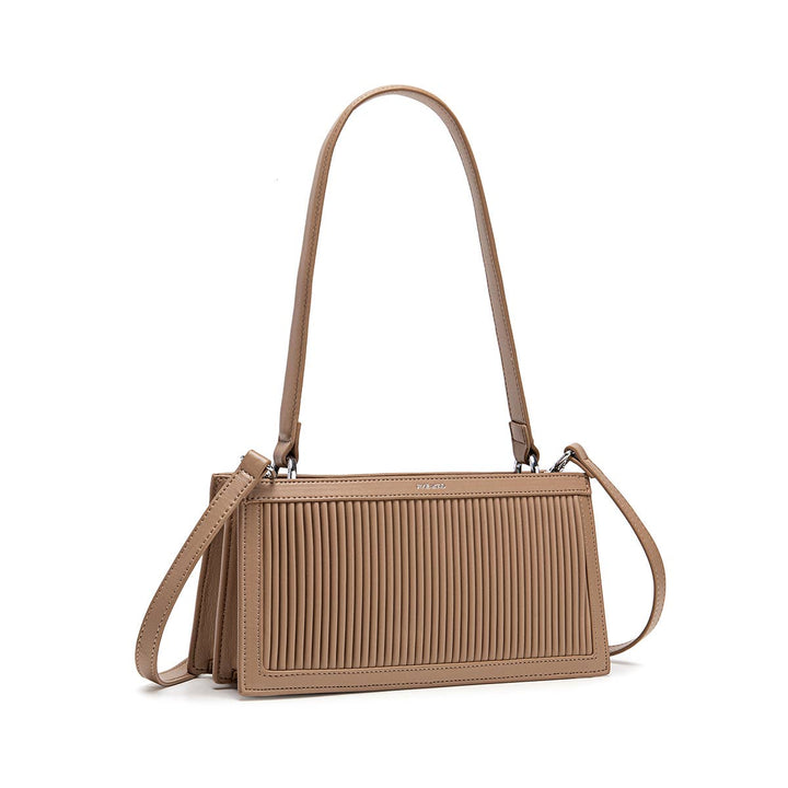 Pixie Mood - Abigail Clutch - Recycled Vegan Bag - Sand Pleated