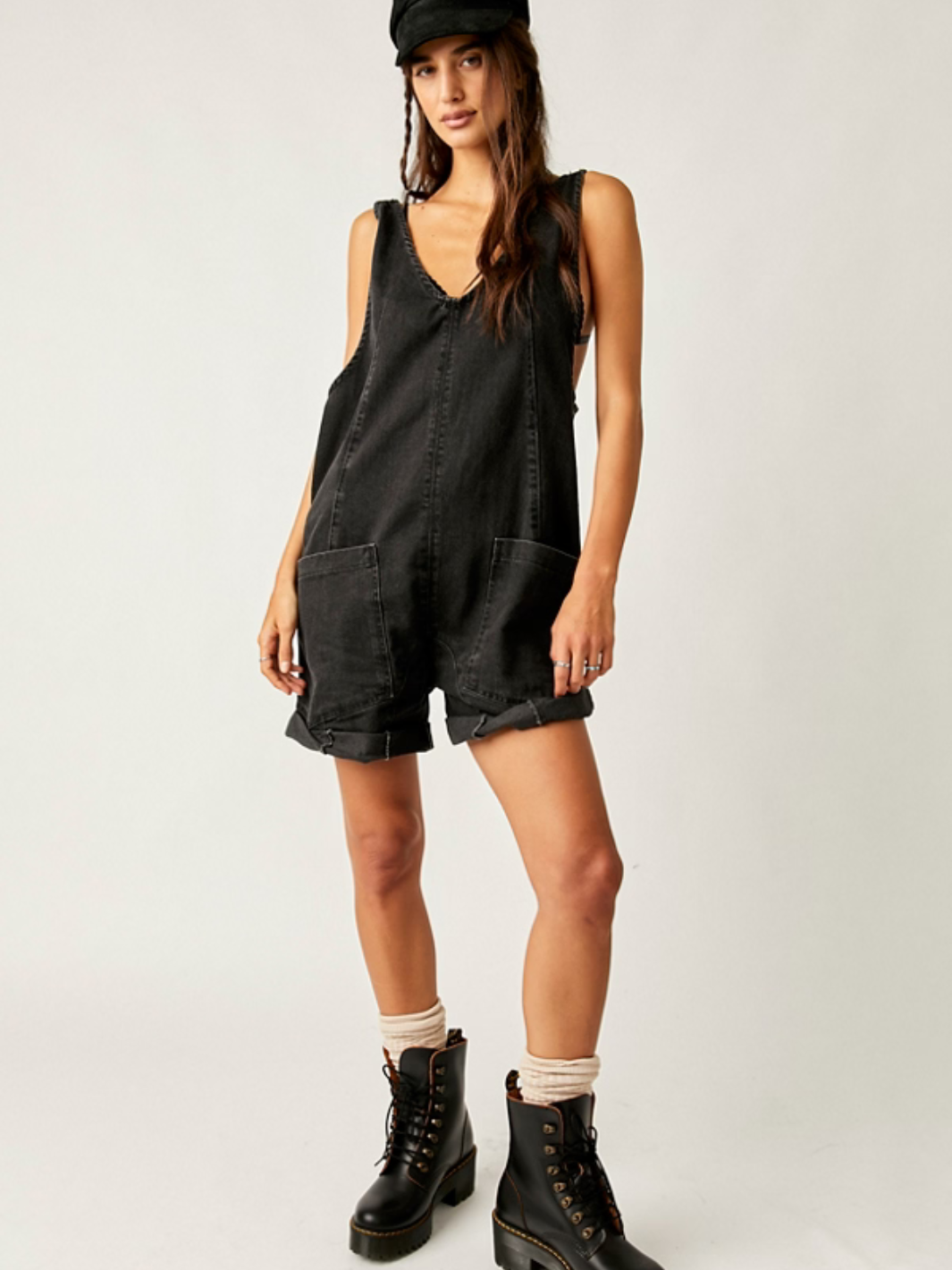 Free People High Roller Denim Shortalls