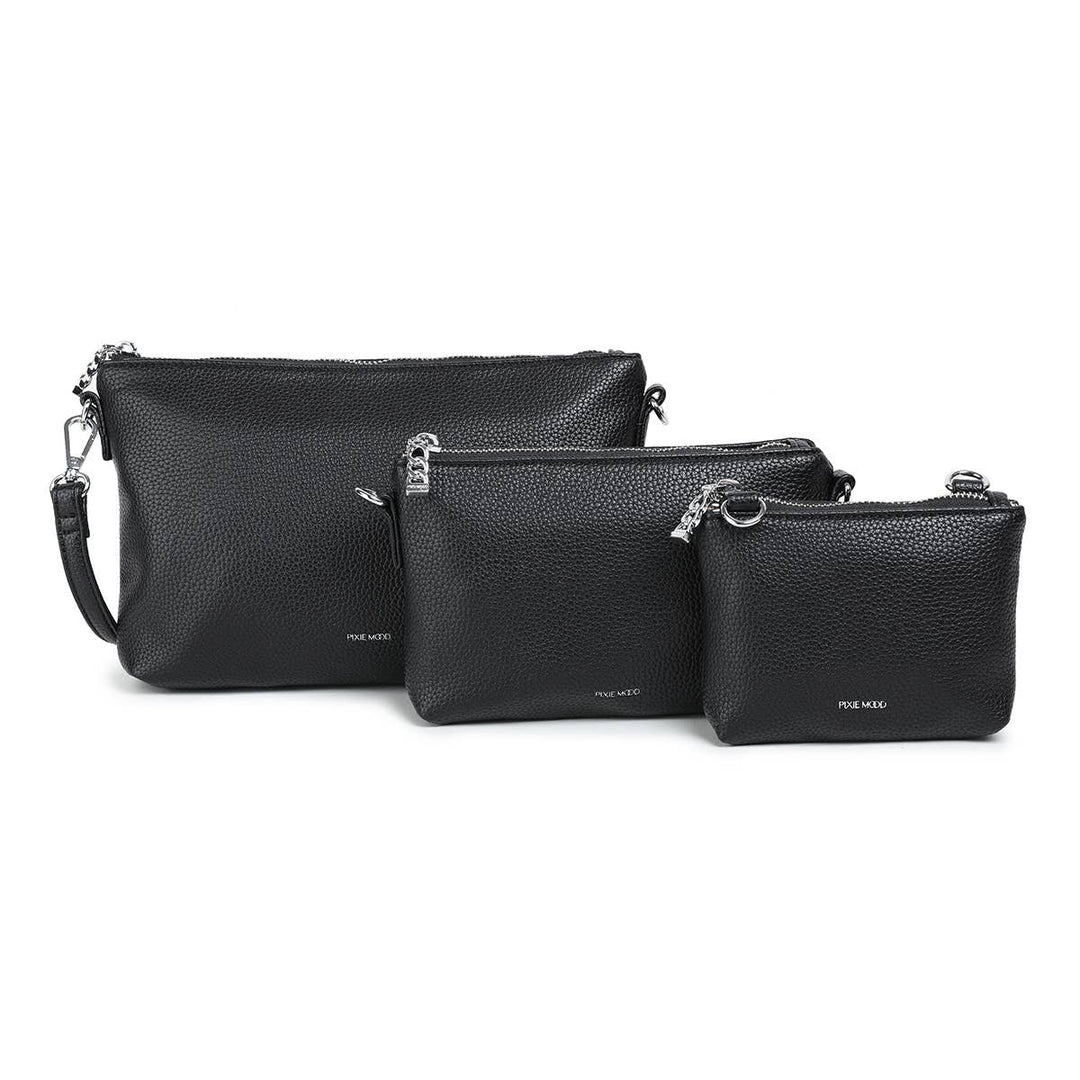 Jayden P Boutique - PIXIE MOOD - Drea - Recycled Pouch Set - Black Vegan Leather