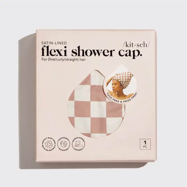 Kitsch Satin Lined Flexi Shower Cap