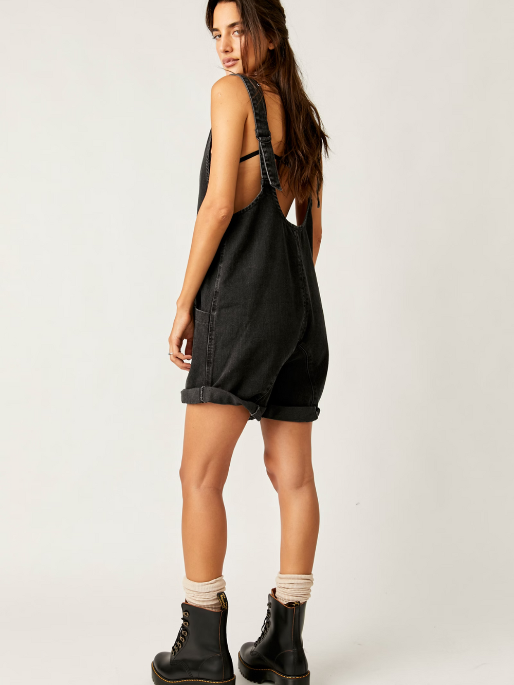 Free People High Roller Denim Shortalls