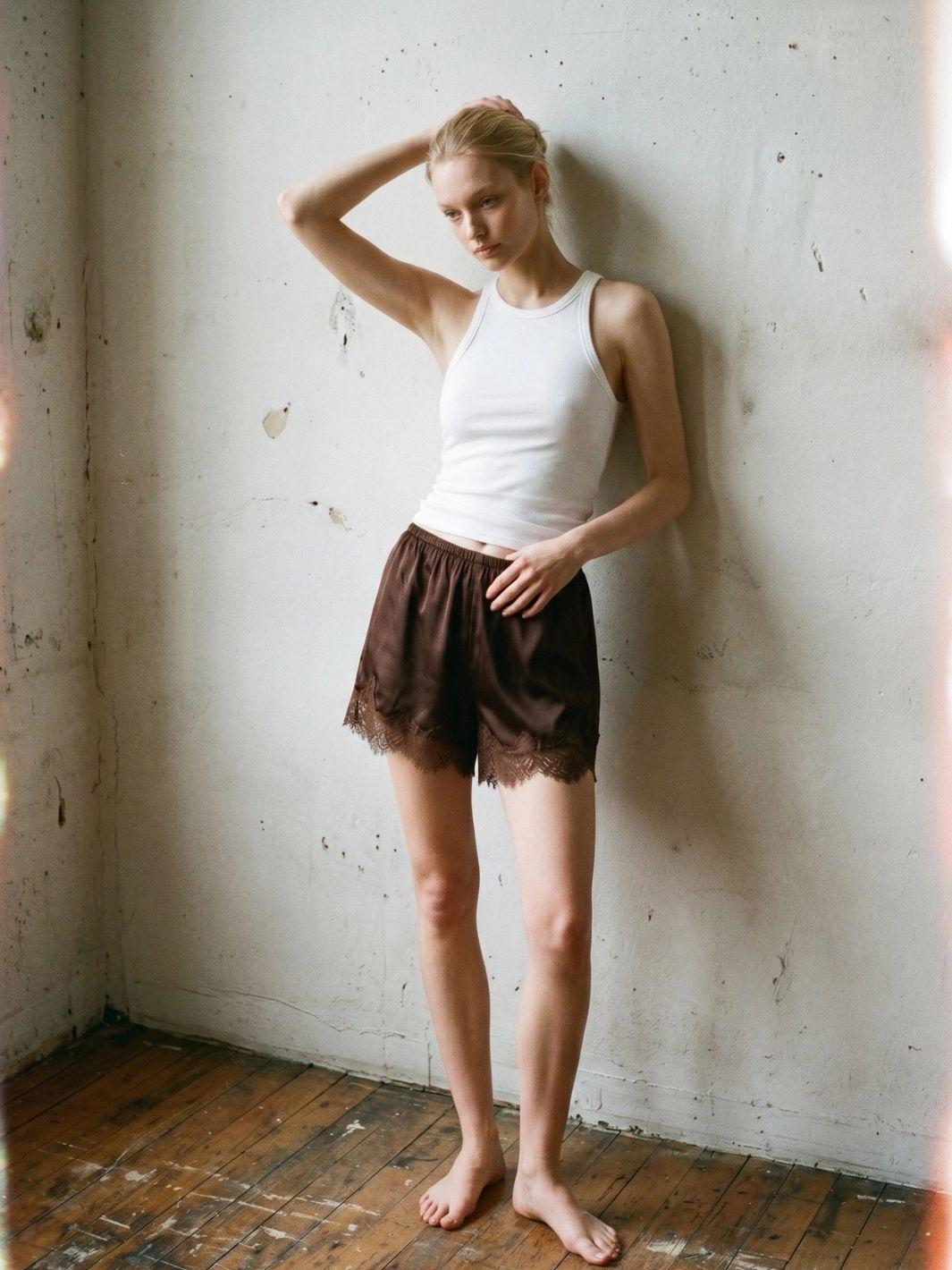 Women's | The Lola Satin Lace Shorts by Et Clet | Jayden P Boutique