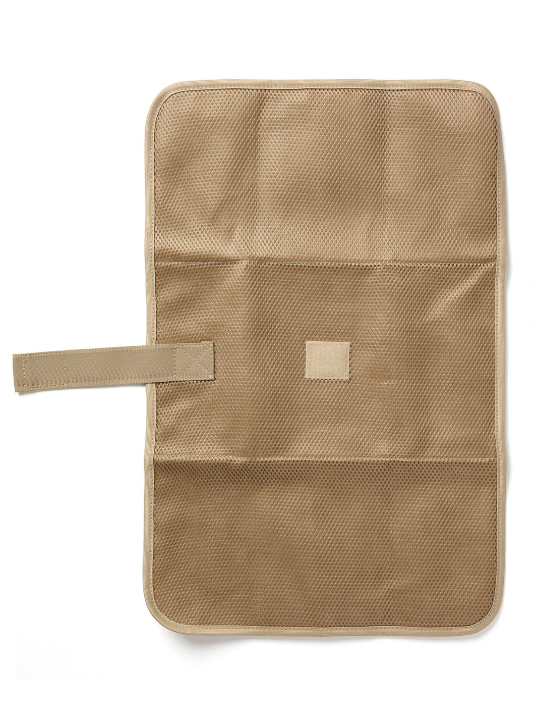 Interior organizer panel of ALOHA Collection Le Bébé Diaper Backpack in neutral beige with strap and pockets