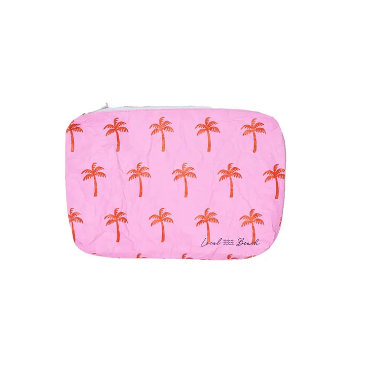 Local Beach Neon Palms Water Resistant Pouch
