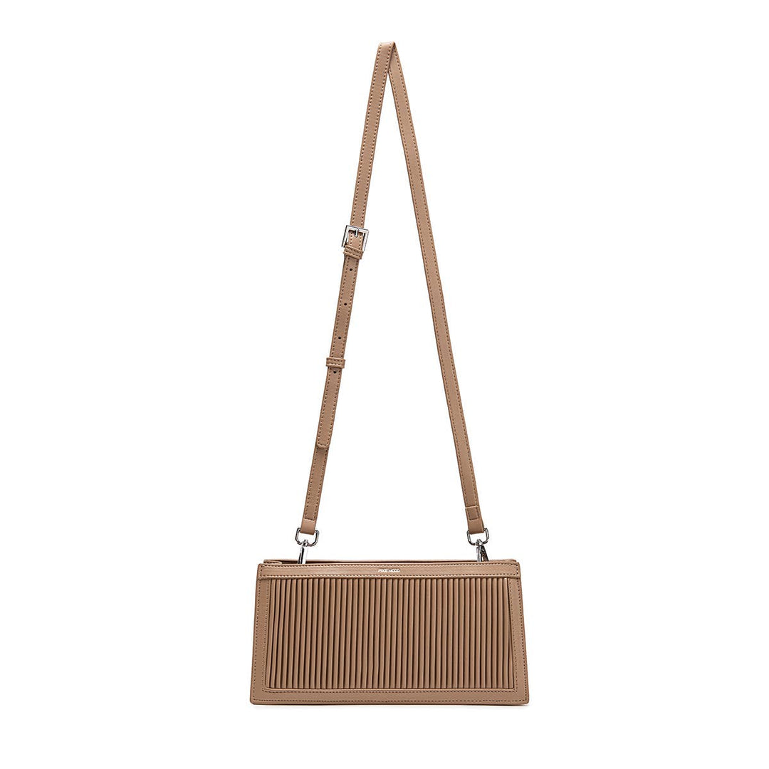 Pixie Mood - Abigail Clutch - Recycled Vegan Bag - Sand Pleated