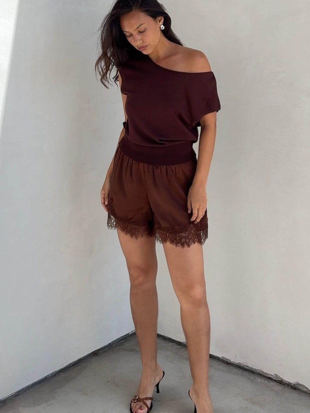 Women's | The Lola Satin Lace Shorts by Et Clet | Jayden P Boutique