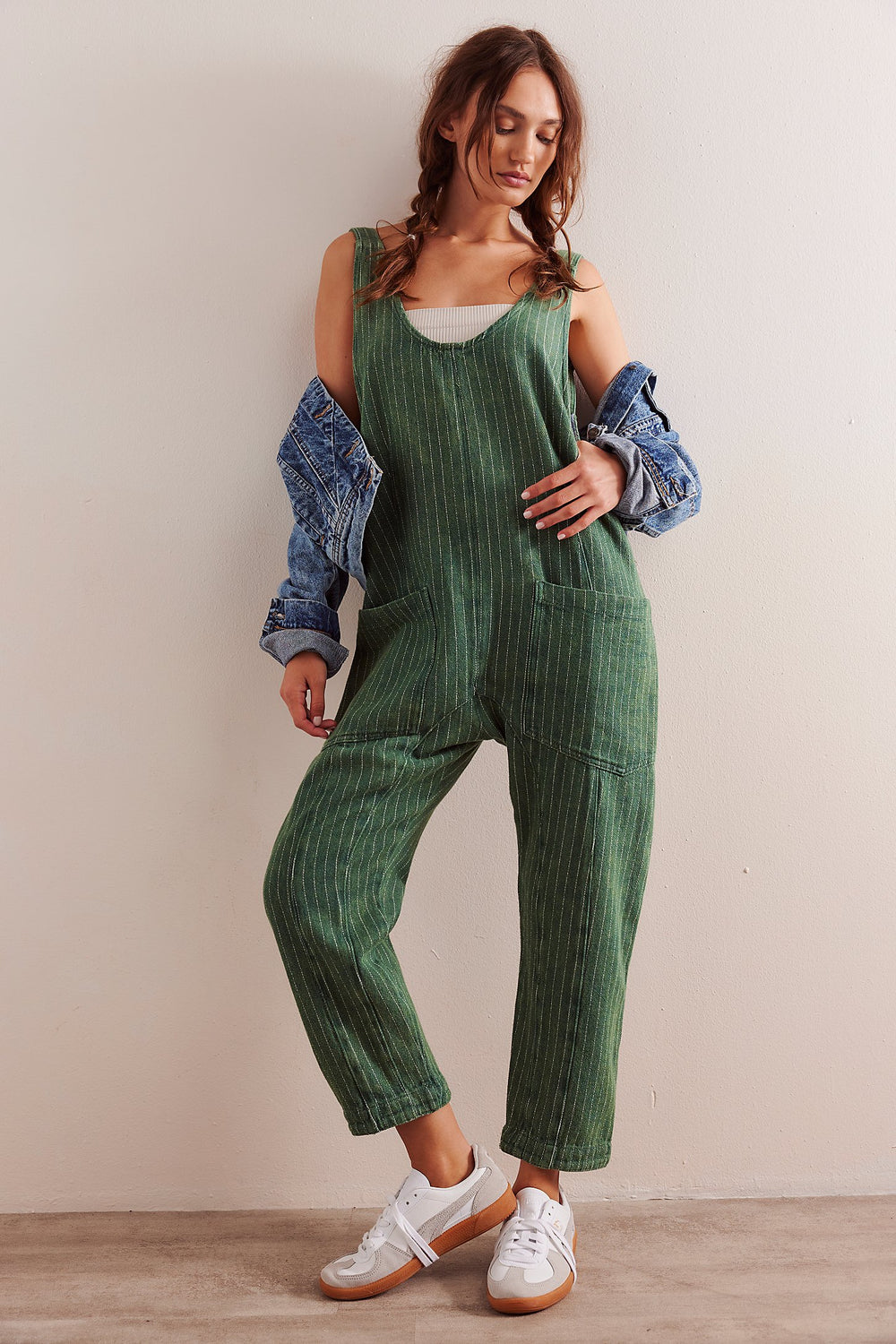 FREE PEOPLE High Roller Escalades Railroad Jumpsuit-JUMPSUITS-Jayden P Boutique