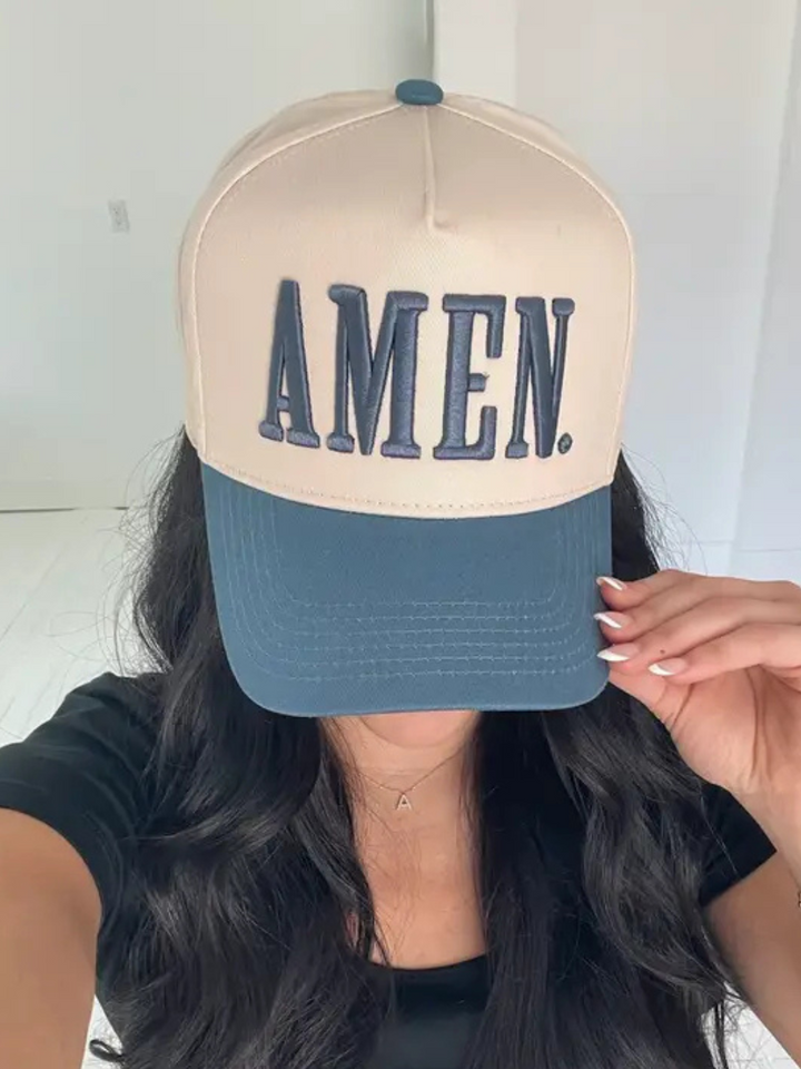 KENZKUSTOMZ -Amen.- Slate Blue Vintage Trucker Hat