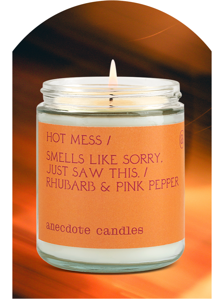 Jayden P Boutique - Anecdote Candles - Hot Mess Candle (Rhubarb & Pink Pepper) - 7.8 oz glass jar