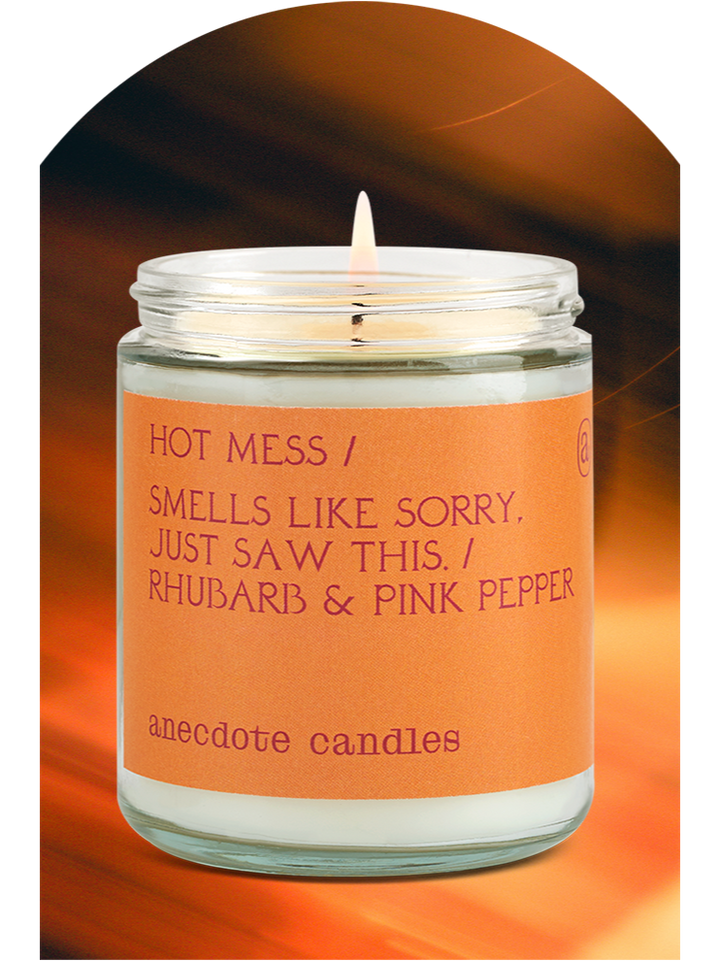 Jayden P Boutique - Anecdote Candles - Hot Mess Candle (Rhubarb & Pink Pepper) - 7.8 oz glass jar