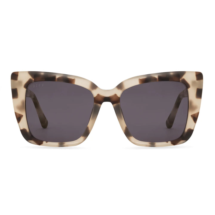 Diff Eyewear Lizzy Cream Tortoise + Grey Lens Sunglasses