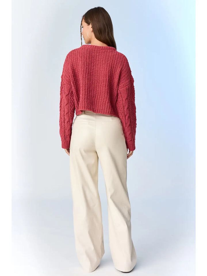 Cora Cable Knit Cropped Sweater