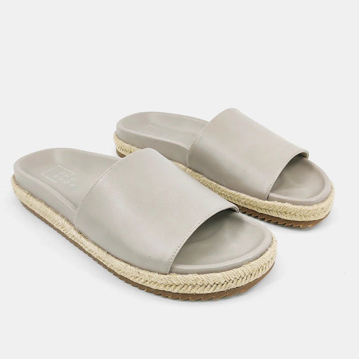 Cristiana Espadrille Slide Sandals - Taupe-SHUSHOP-Jayden P Boutique