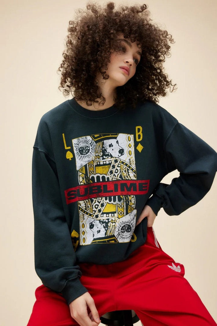 Jayden P Boutique - DAYDREAMER - Sublime Playing Card Crewneck Sweatshirt - XS