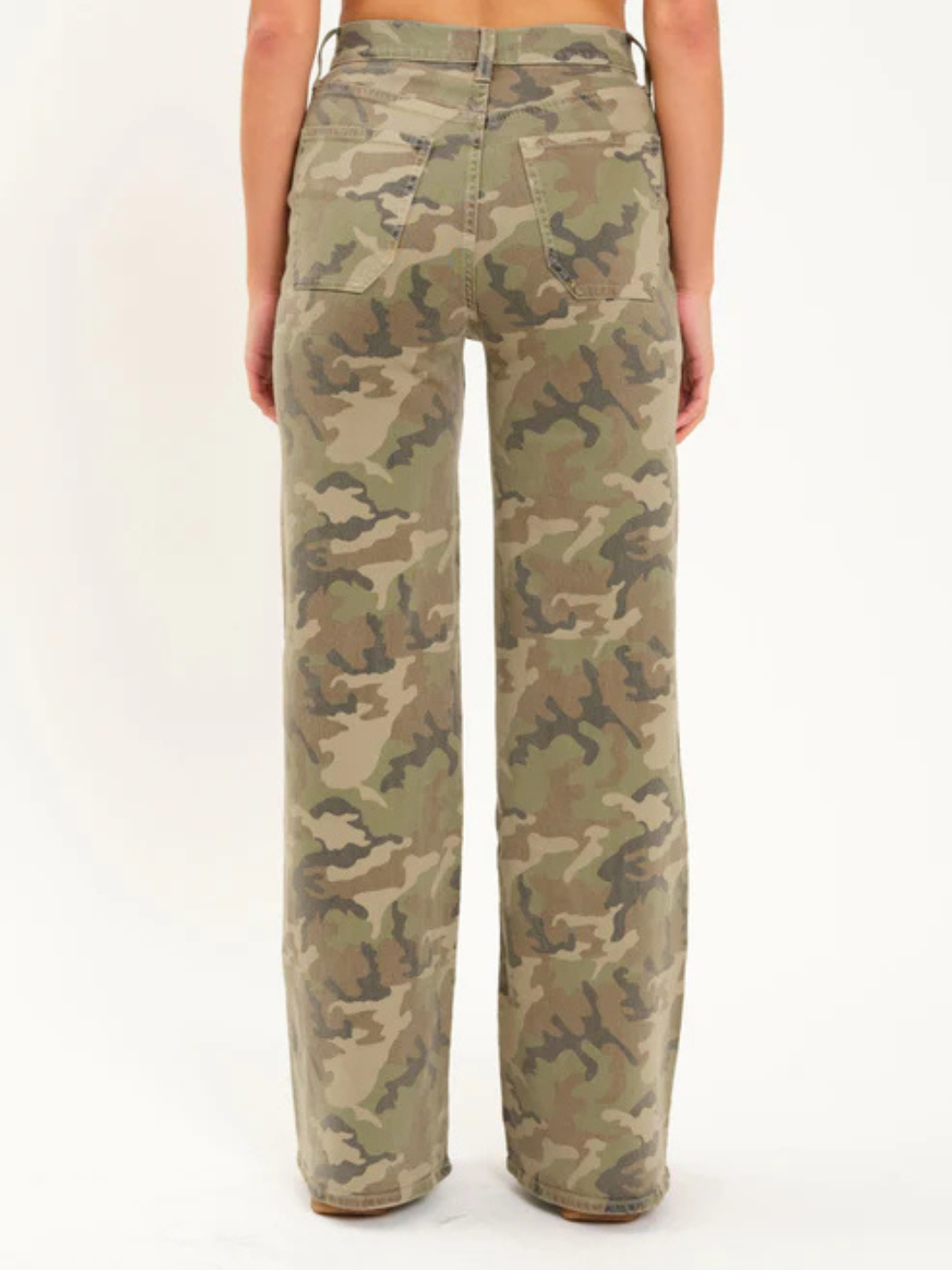 DAZE DENIM - Far Out High Rise Wide Leg features a bold camo design with a vintage-inspired wide leg silhouette.