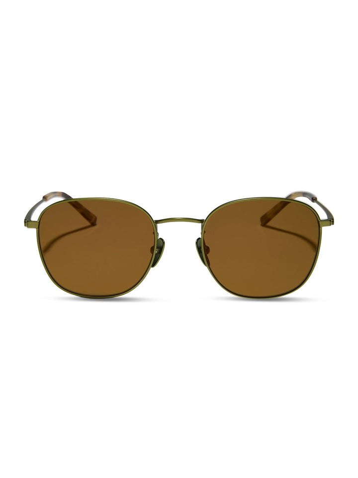 DIFF EYEWEAR Axel Sunglasses- Moss Metal/Gold Mirror