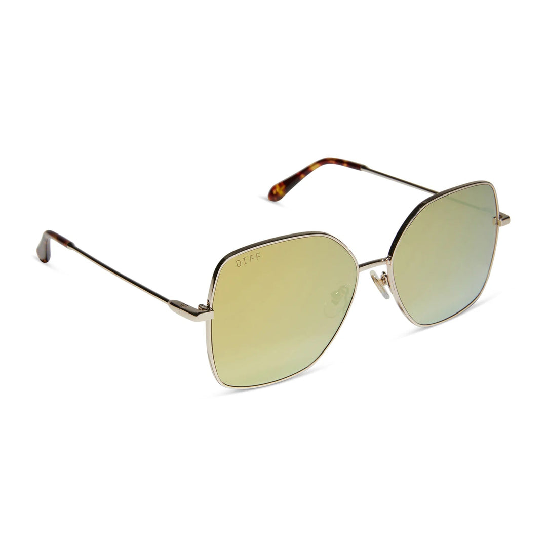 Jayden P Boutique - DIFF EYEWEAR Iris Sunglasses - Gold/Gold Mirror - Default Title