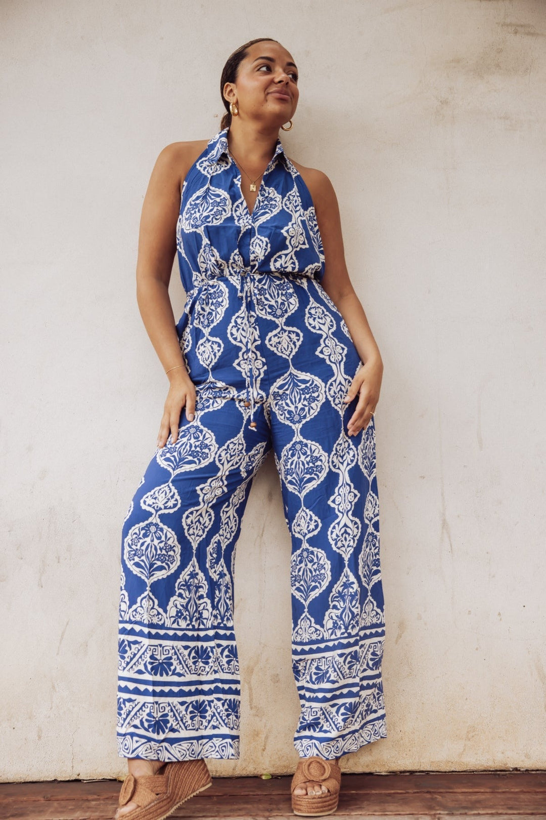 Jayden P Boutique - Daniella Halter Printed Jumpsuit - Small