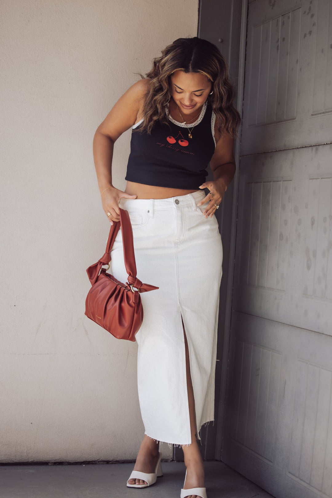 Day Dreamer My Cherry Amour Lace Trim Tank