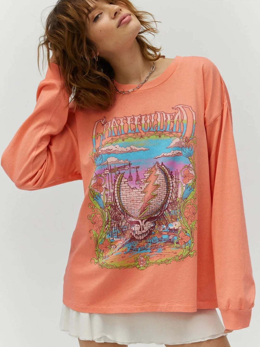 Daydreamer Grateful Dead Under Construction Long Sleeve Top - Desert Flower-Daydreamer-Jayden P Boutique