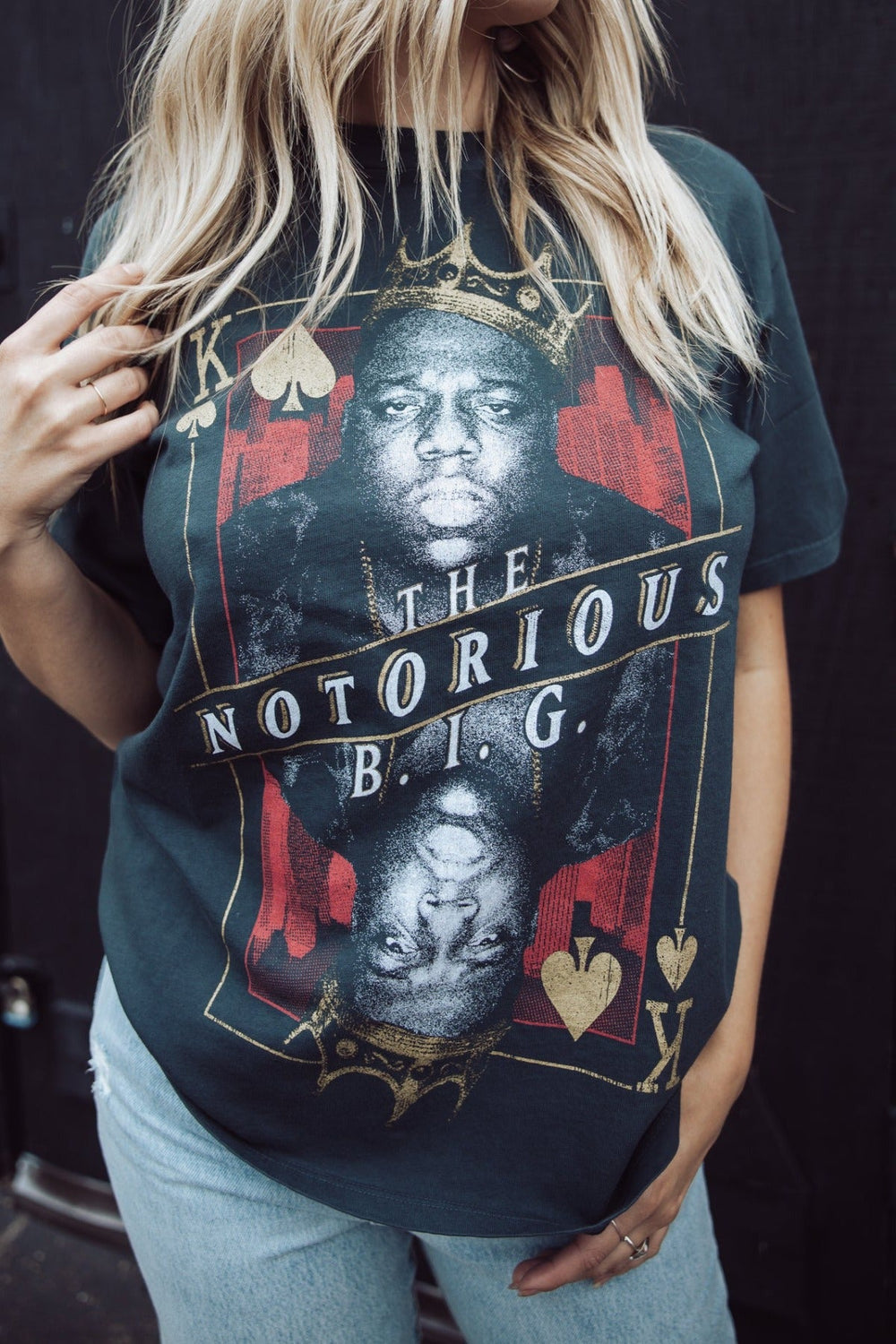 Jayden P Boutique - Daydreamer LA The Notorious B.I.G. King of Spades Weekend Tee - Extra Small