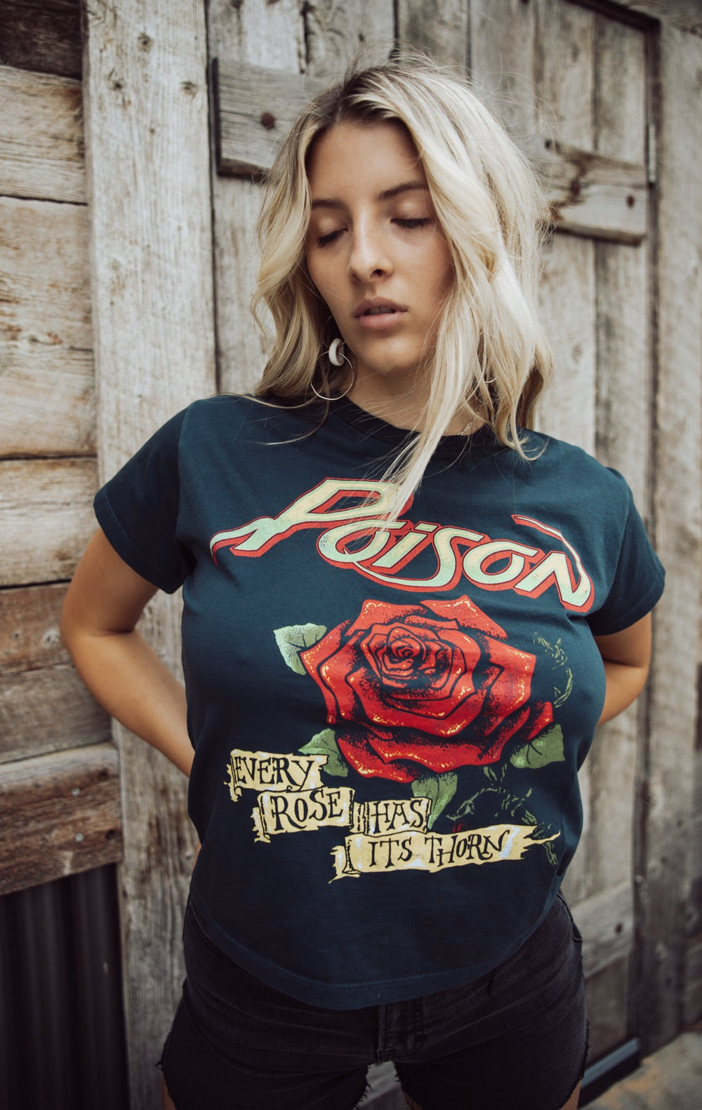 Jayden P Boutique - Daydreamer Poison Every Rose Has Its Thorn Solo Tee - Extra Small