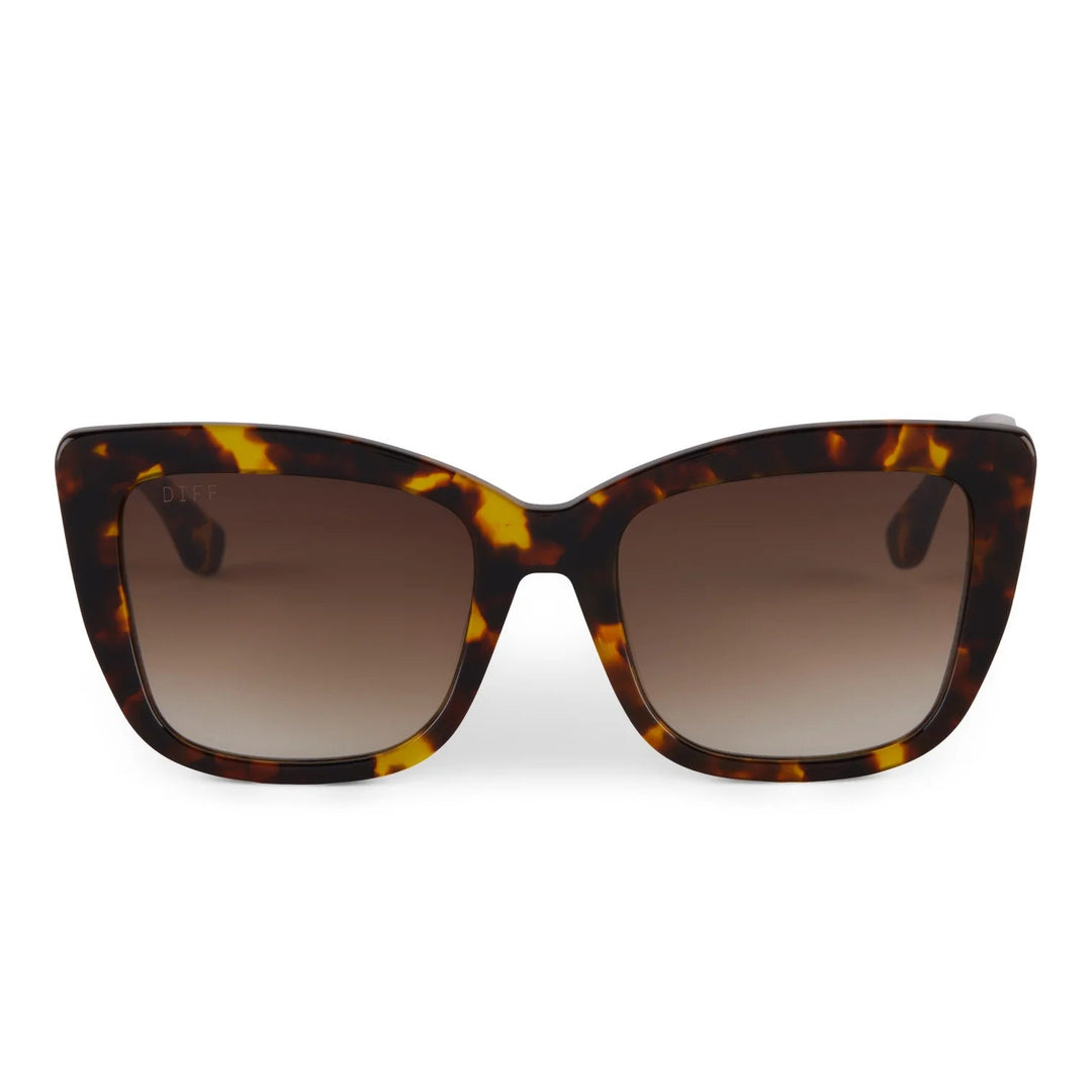 Diff Eyewear Dania Sunglasses - Amber Tortoise + Brown Gradient Lens Polarized-DIFF EYEWEAR-Jayden P Boutique